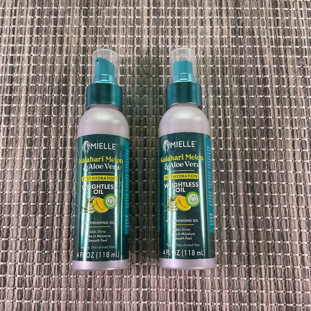 2 Pack Mielle Kalahari Melon & Aloe Vera Deep Hydration Weightless Oil 4oz Hair